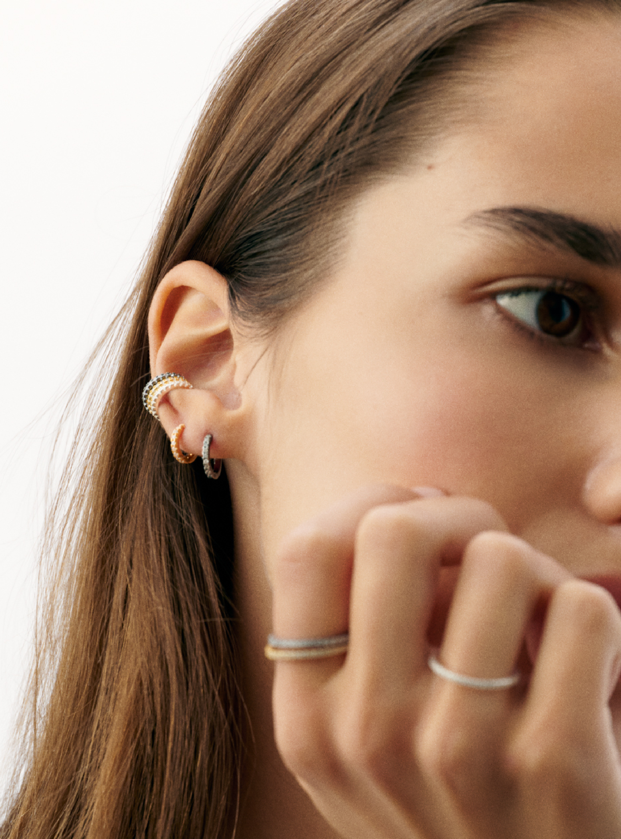 Boucle Pavée 8 mm - Sun Society boucles d'oreille