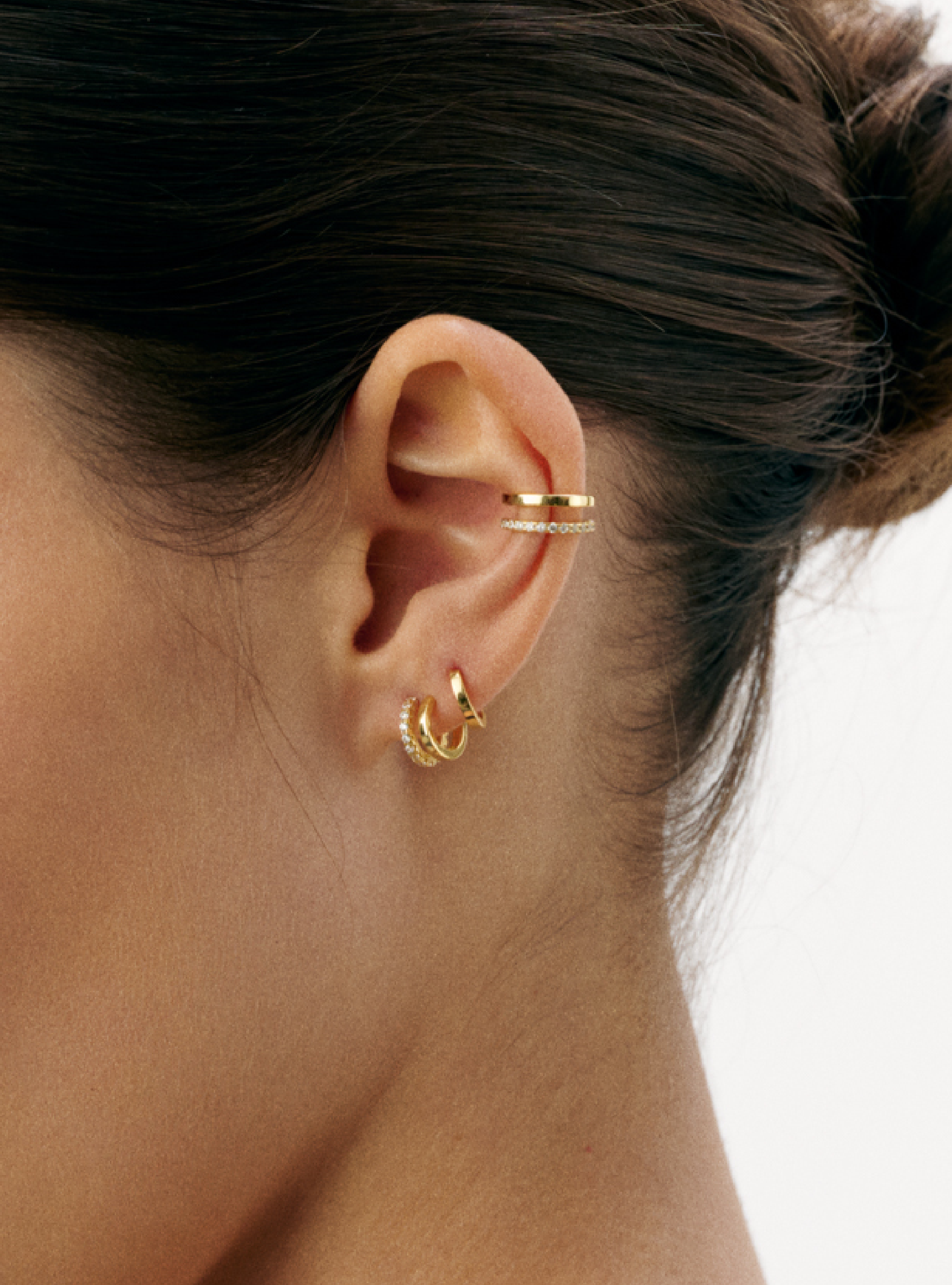 Earcuff Double Semi-Pavée - Sun Society boucles d'oreille