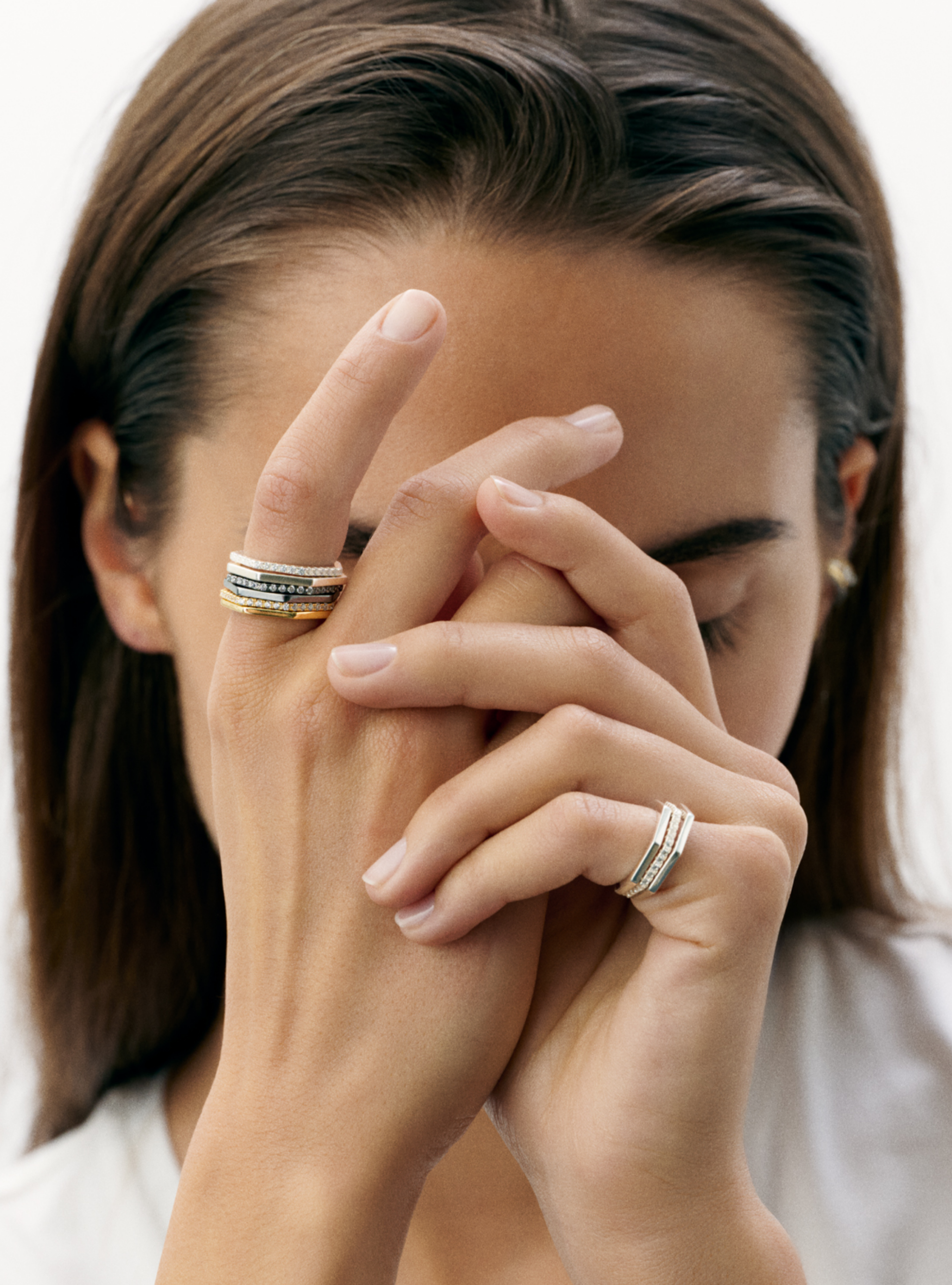 Bague Heptagonal Pavée - Sun Society boucles d'oreille