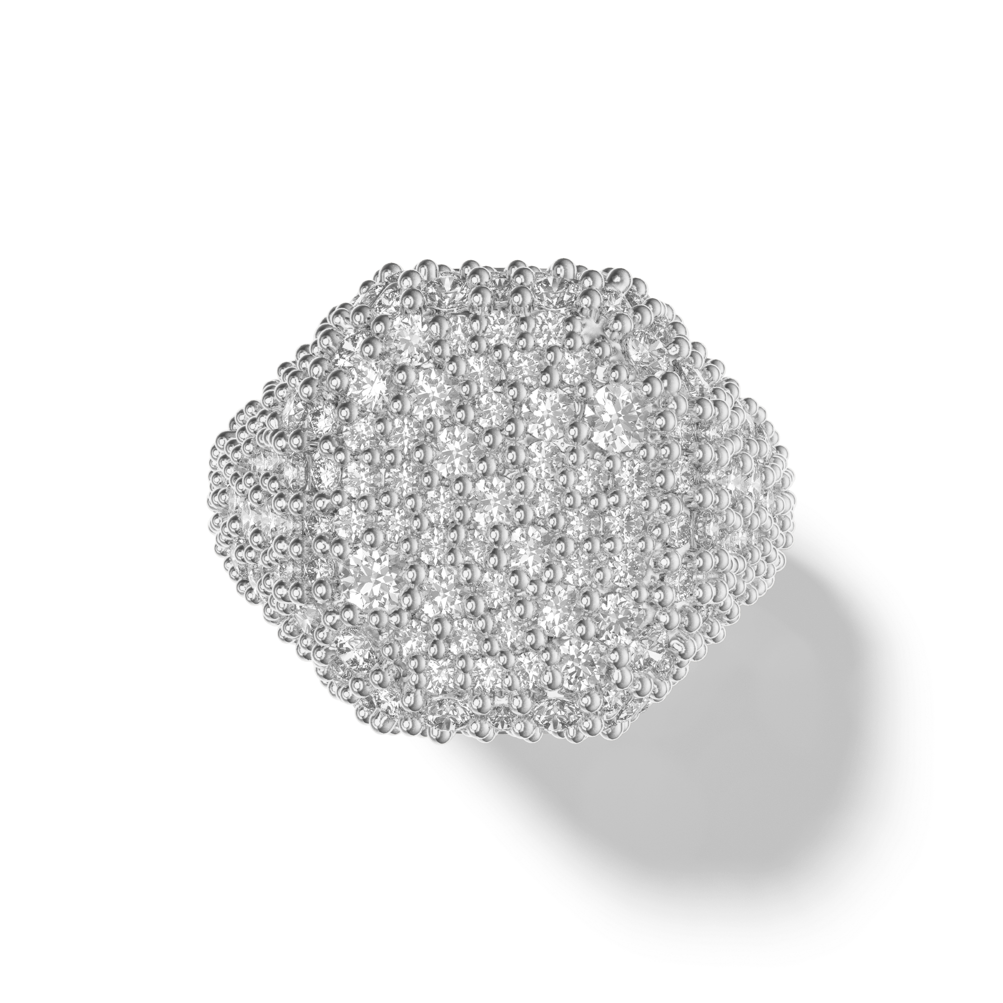 Bague Asscher Pavée