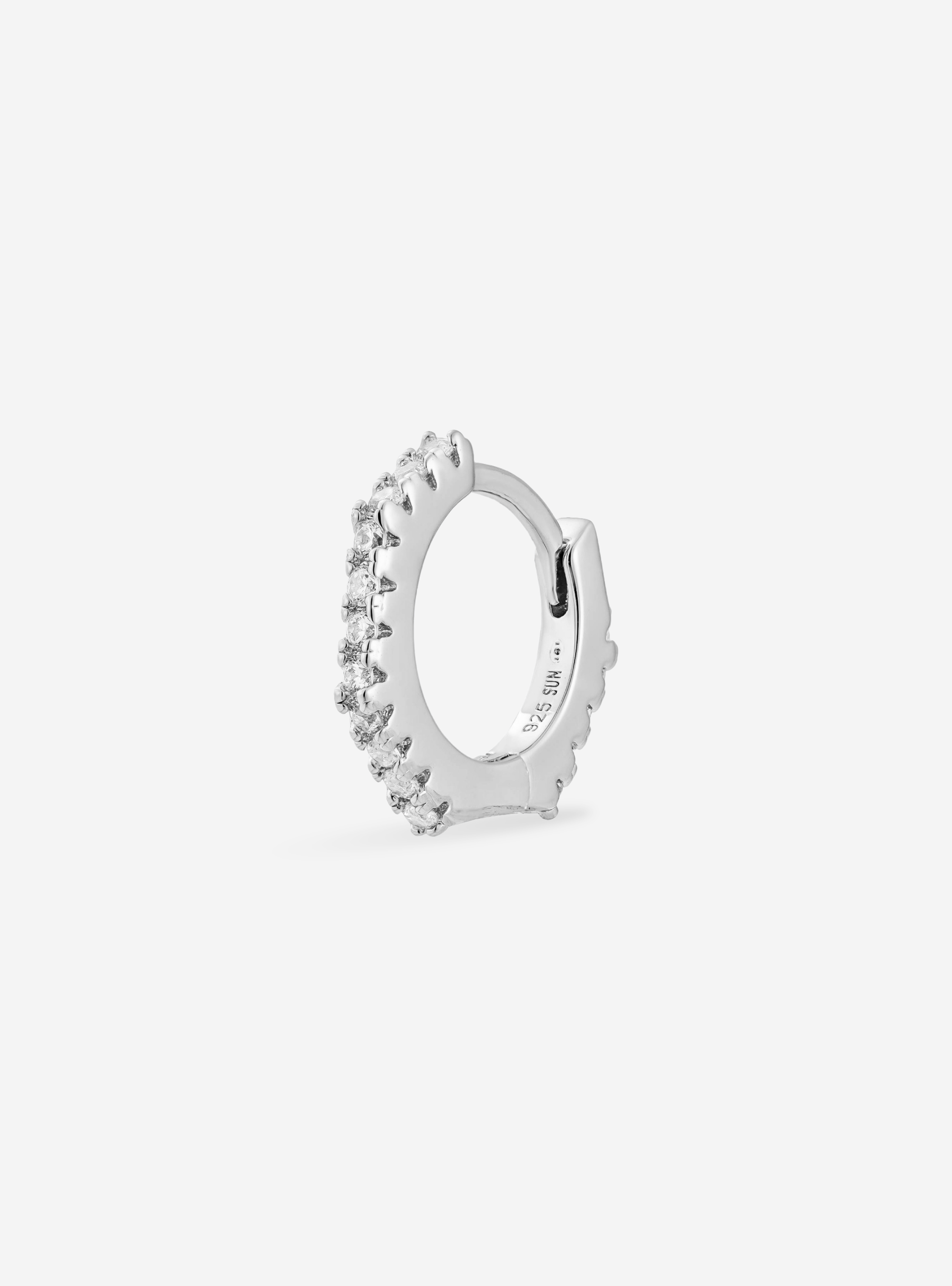 Boucle Heptagonal Pavée 8 mm - Sun Society boucles d'oreille