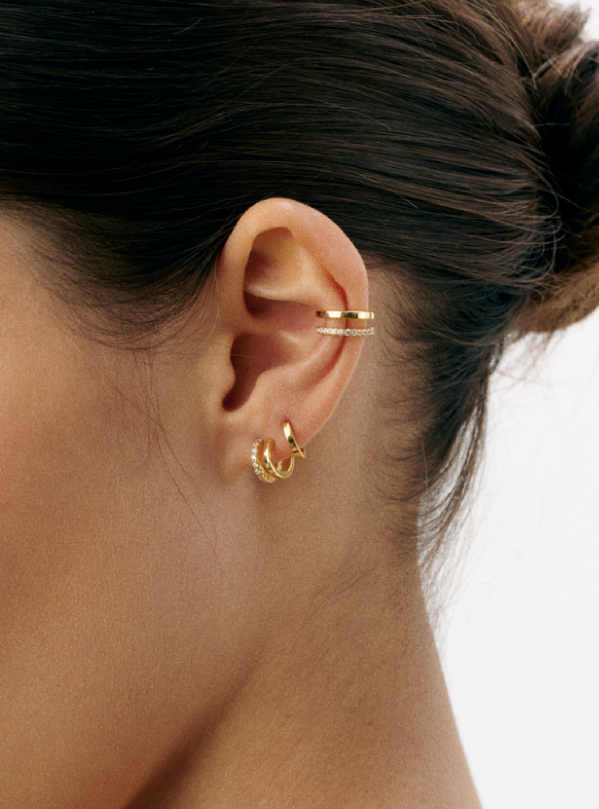 Earcuff Double Semi-Pavée - Sun Society boucles d'oreille