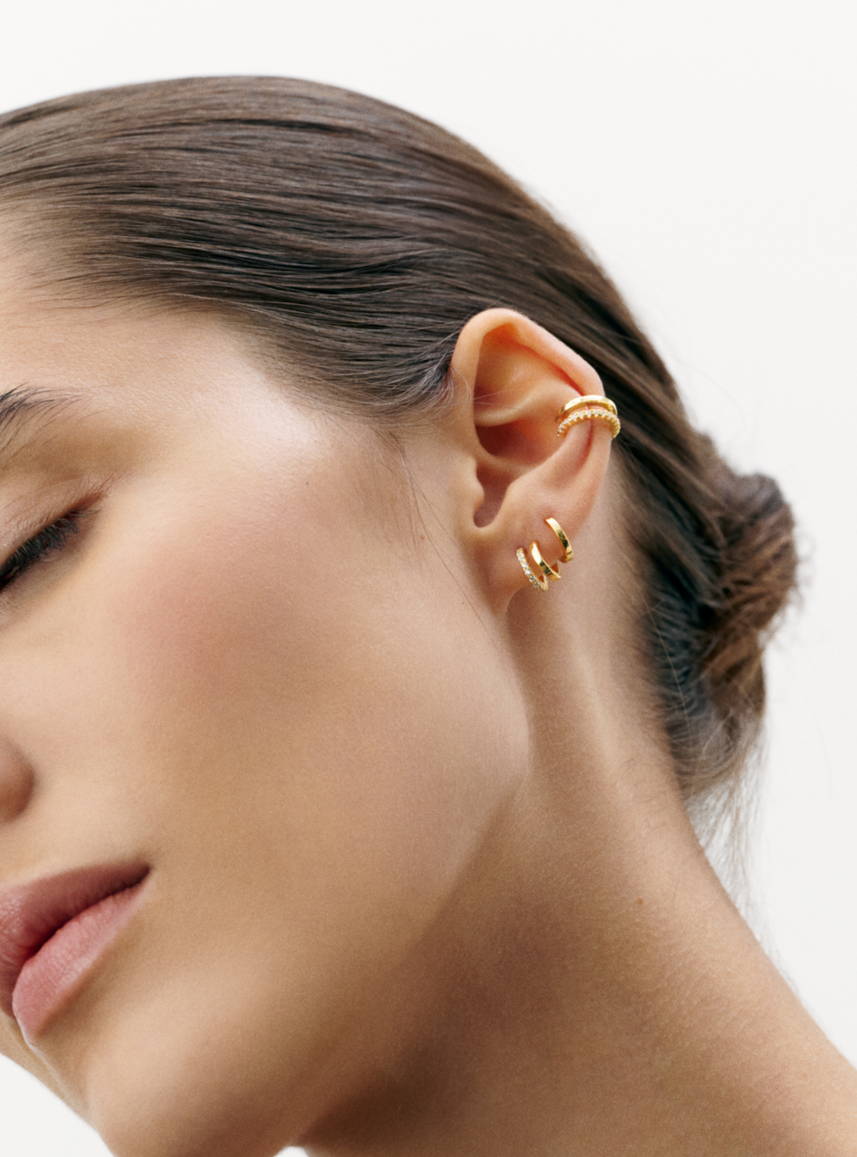 Earcuff Double Semi-Pavée - Sun Society boucles d'oreille