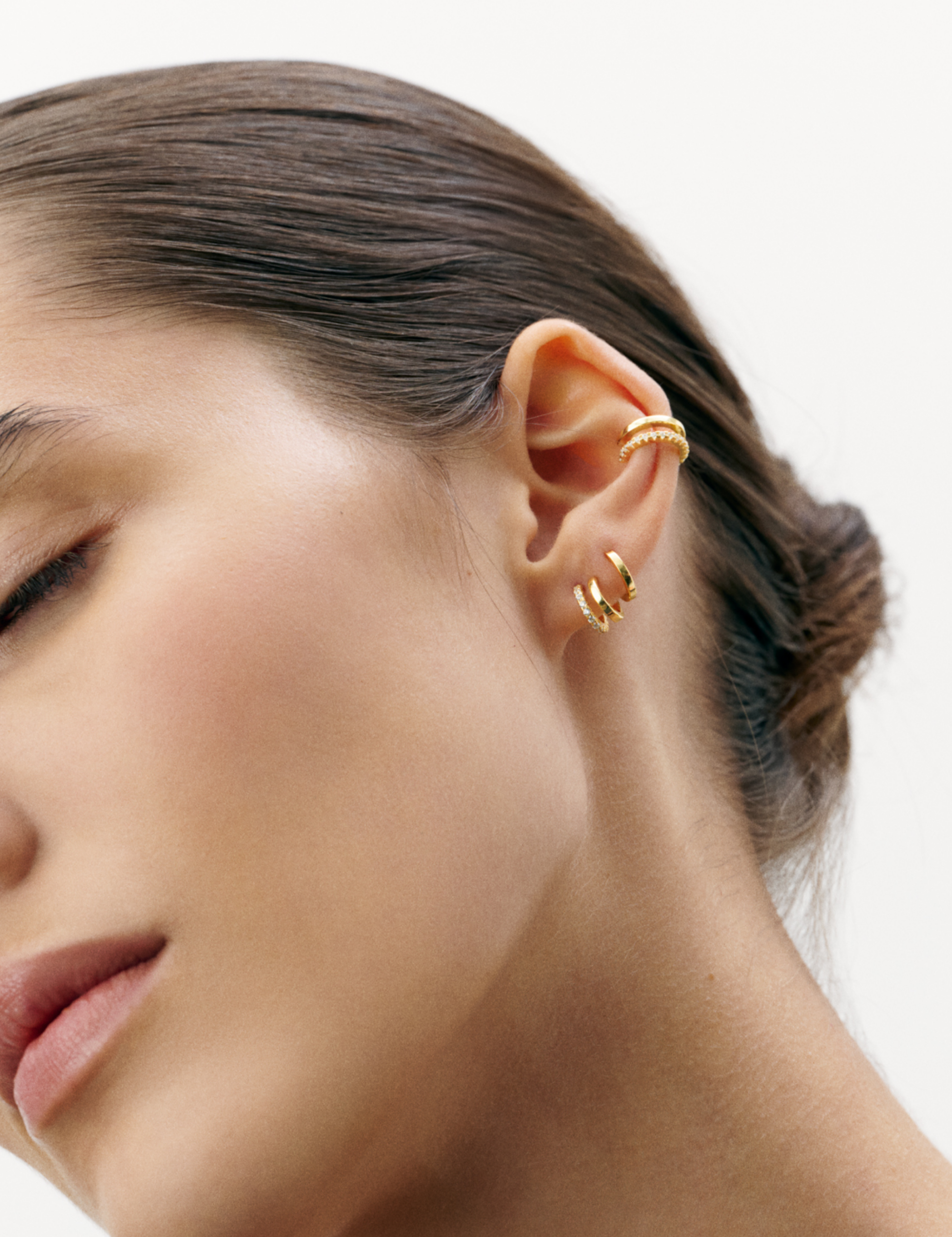 Earcuff Double Semi-Pavée - Sun Society boucles d'oreille